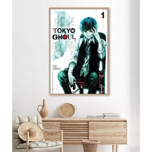 Tokyo Ghoul Anime Poster Canvas Print Japanese Hit New Drama Cover Wall Painting Home Decoration