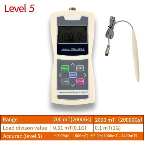 Free Shipping AMST-200mT 2000Gs Handheld Digital Tesla Meter Surface Magnetic Field, Remanence 5 Accuracy