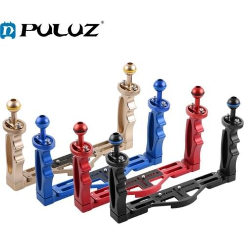 PULUZ Handle Aluminium Alloy Tray Stabilizer Rig for Underwater Camera Housing Case Diving Tray Mount for GoPro DSLR Smartphones
