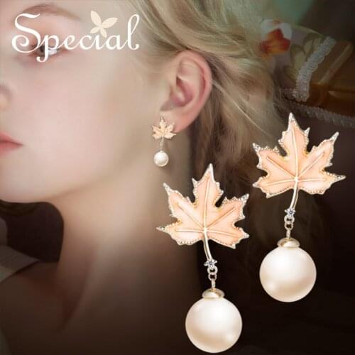 Special European and American style skin lining hand made S925 silver earrings earrings female maple leaf fashion file