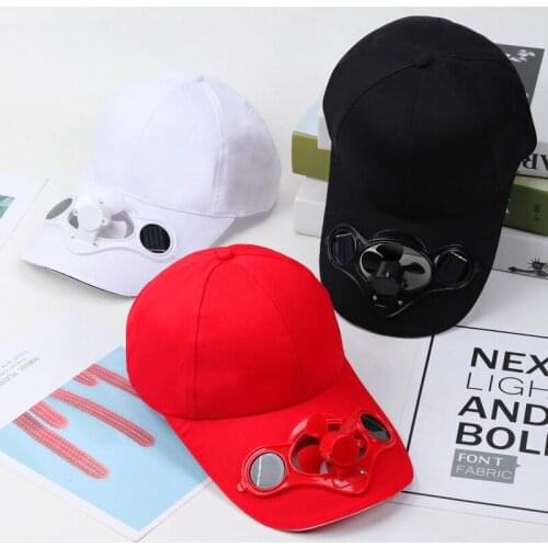 Summer Solar Hat With Fan Unisex Cotton Sun Protection Sun Visor Cap Casual Camping Sport Protector