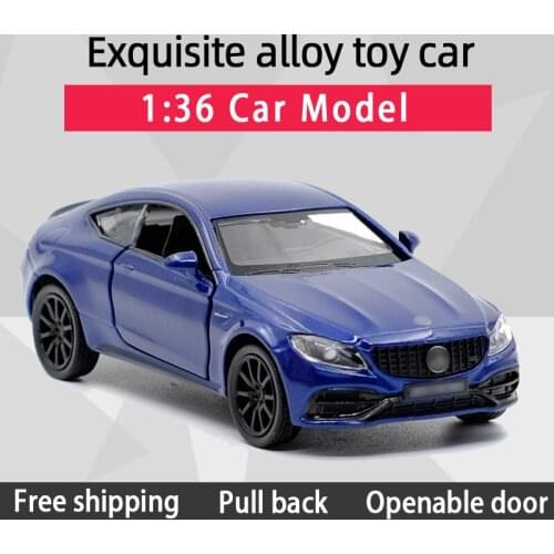 New Arrival RMZ CITY 1:36 C63S/GTS Sports Car Alloy Diecast Car Model Toy With Pull Back For Children Gifts Toy Collection