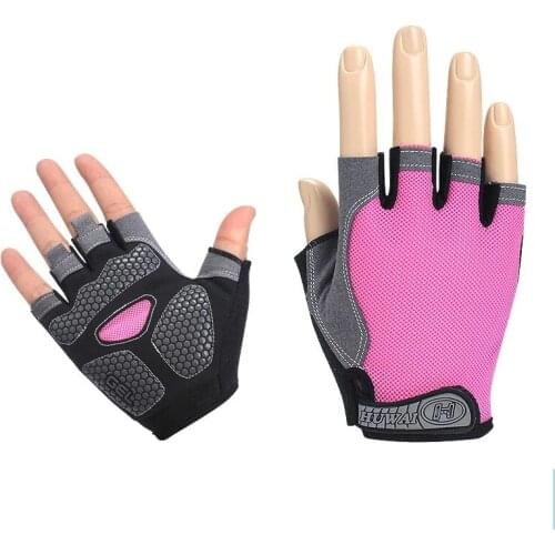 Cycling Gloves Non-Slip Shockproof Mens and Womens Leaky Finger Gloves Fitness Breathable Sports Bike Riding Equipment Gloves