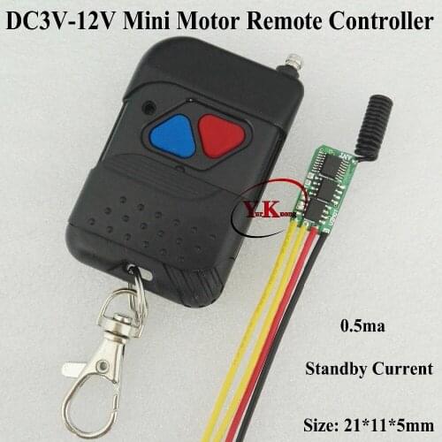 Vibration motor Mini Remote Control Switches Controller Small Tiny Motor RF Wireless Controller Forwards Reverse Stop RX TX 433