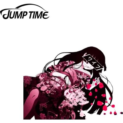 Jump Time 13 x 8.8cm For Enma Ai-Jigoku Shoujo Waifu Anime Car Sticker Occlusion Scratch Personality Motor Car Accessories Decal