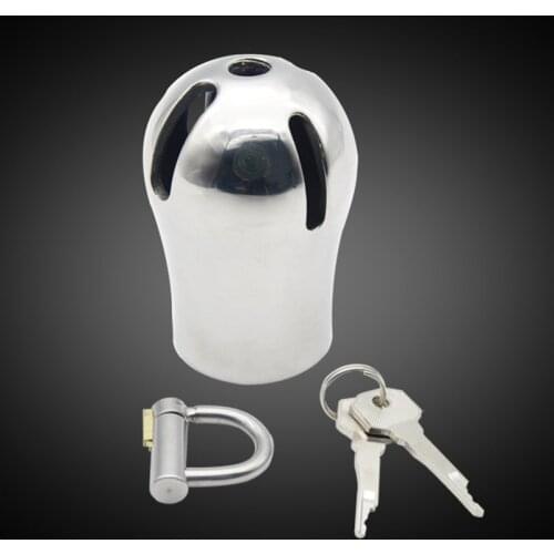 Stainless Steel PA Lock Cock Cage D-Ring Male Prevent Cheating Bondage BDSM Chastity Device Bird Cocking Lock Sex Toy for Men