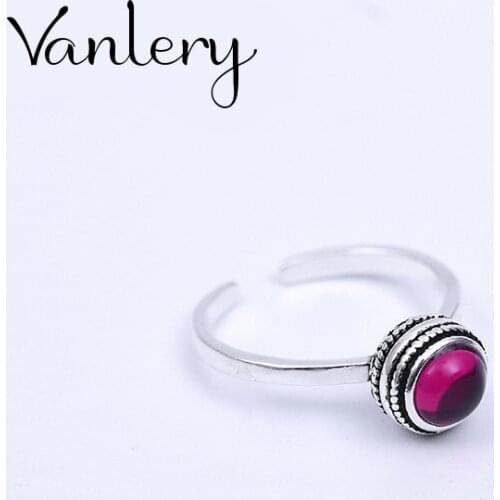 Personality Exaggerated Gothic Red Crystal Ball Rings For Women Charm Engagement Jewelry Girls Open Finger Knuckle Rings
