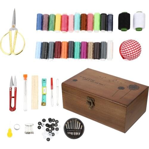 1 Set Sewing Accessories Box Sewing Needle Thread Tools Kit Scissors Buttons Brooches DIY Apparel Needlework Storage Box