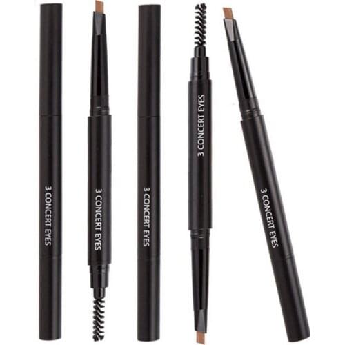 2 In 1 Natural Waterproof Sweatproof Double Head Automatic Rotating Eyebrow Pencil Blacken Eyebrow Makeup Cosmetics 1piece