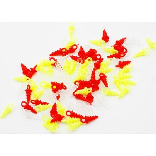 100pcs Carp Fishing Plastic Bait Screws Hair Rigs Bait Holder Accessories Floating Ball Fixing Plastic Screw Carp Fishing