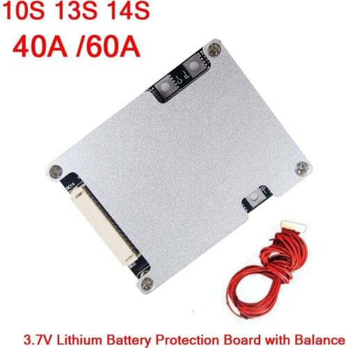 10S 13S 14S 36V 48V 40A/ 60A Lithium Battery Protection Board W Balance Li-ion 3.7V BMS Cells for Electric Bicycle eBike UPS