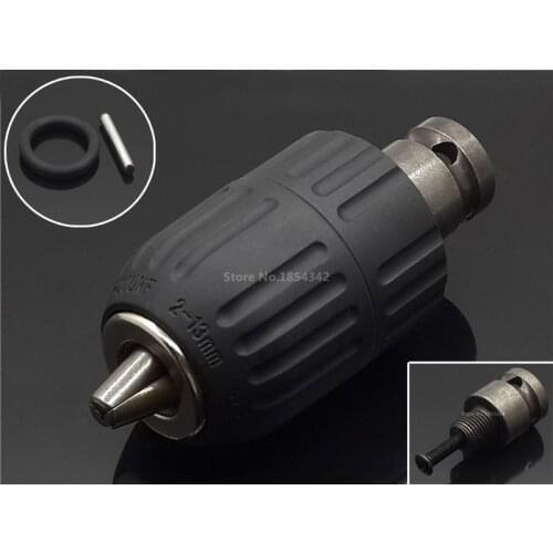 2-13MM Drill Chuck Keyless Drilling Quick Change Bit Adapter Converter Adaptor Hardware Tool Accessories Wrench Conversion 1/2"
