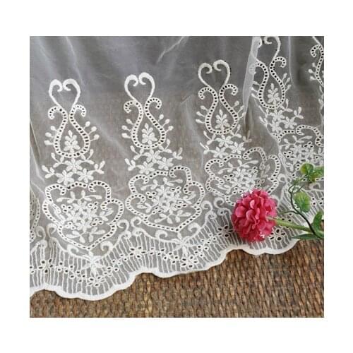 2Meter/lot DIY Handmade Lace trim 42cm Wide Curtain Skirt Hem Cloth Garment Lace Fabric Accessories