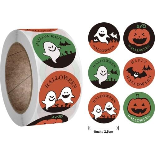 50-500Pcs Halloween Stickers Holiday party gift decoration sticker Handmade Envelope Sealing Label Stickers Stationery Sticker
