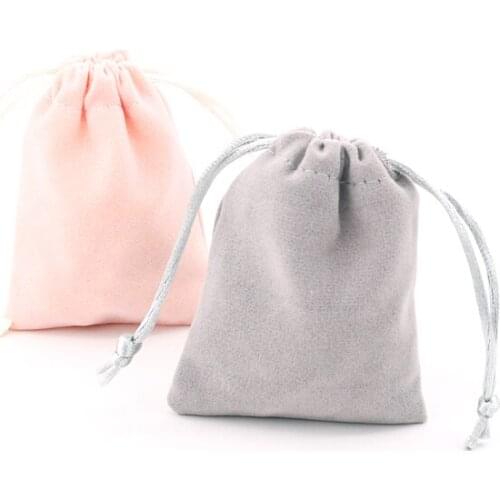 50pcs Fashion New gift velvet bag gray champagne velvet high-grade bag jewelry bag / jewelry box wholesale 7*9cm Accessories