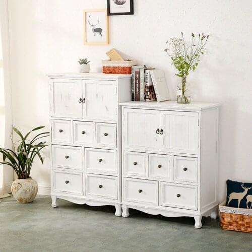 American multi-layer chest of drawers wooden fashion bedroom lockers retro simple drawer storage cabinets