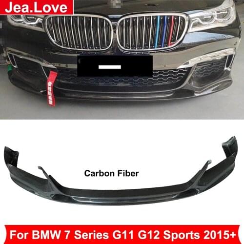 3D Style Real Carbon Fiber Material Front Bumper Lip Front Shovel For BMW 7 Series G11 G12 2015 Up Sport Car Tuning Modification