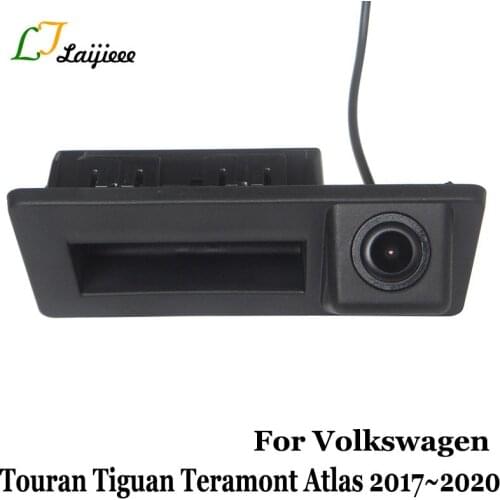 For Volkswagen Touran Tiguan Teramont Atlas 2017 2018 2019 2020 / HD Night Vision Car Trunk Handle Rear View CAM Backup Camera