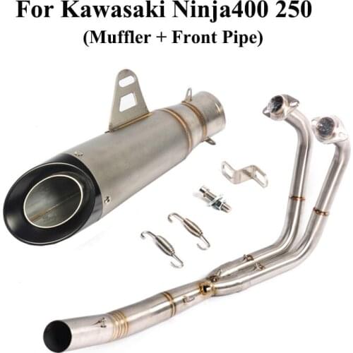 For Kawasaki Ninja 400 250 2017-2020 Motorcycle Modified Whole System Exhaust Muffler Tail Tips Front Header Link Pipe