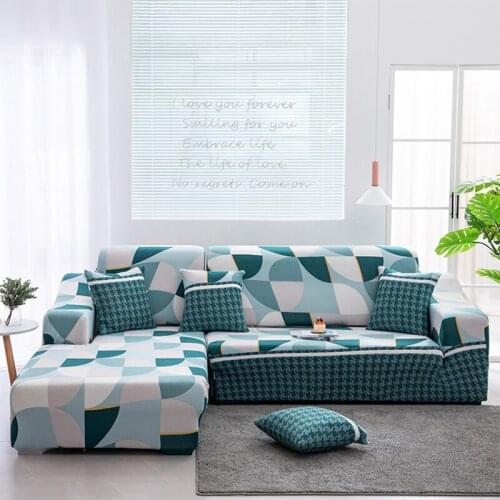 Elastic Sofa Bed Cover Folding Living Rom Plaid Slipcovers Stretch Sofa Covers All-inclusive Couch Corner Cushion Spandex Cover
