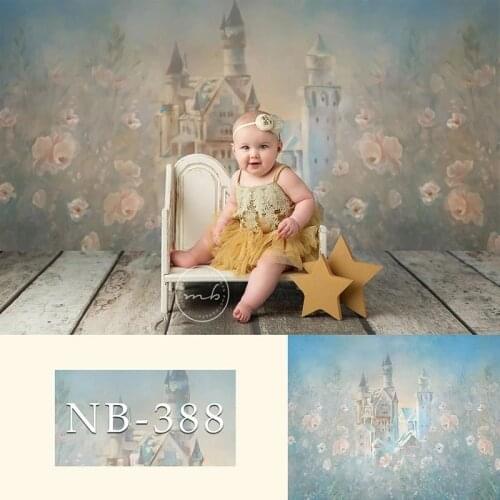 Birthday Party Photo Background Watercolor Painting Castle Girls Newborn Baby Shower Cake Smash Photography Backdrop Studio Prop
