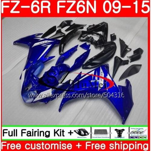 Body For YAMAHA FZ6N FZ6 FZ6R 09 10 11 12 13 14 15 TOP Blue black 75SH2 FZ-6R FZ 6R 2009 2010 2011 2012 2013 2014 2015 Fairings