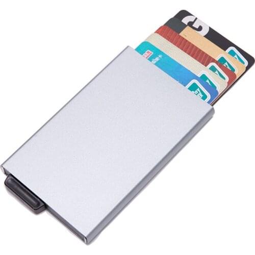 Wholesale New Card Holder RFID Blocking Wallet Automatic Aluminum ID Card Holder Credit Card Holders Protector Pocket Purse
