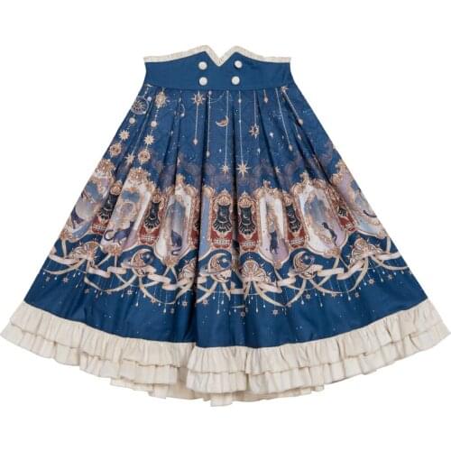 Lolita Skirts and Tops Exploring Stars 3D Printed Double Breasted Lolita Sets