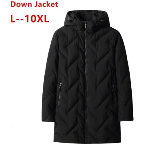 8XL 7XL 6XL 5XL 2020 New Clothing Winter Jackets Business Long Thick Winter Coat Men Solid Parka Fashion Overcoat Outerwear Warm