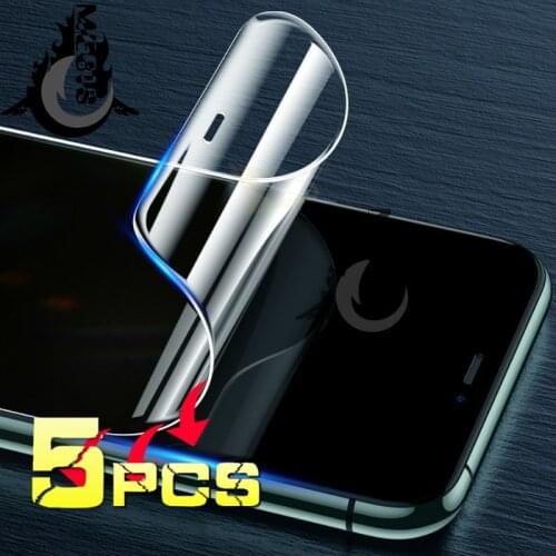 5pcs Explosion Proof HD Hydrogel Soft Film Screen Protector For iPhone 6 6S 7 8 Plus X XS XR 11 12 MINI Pro Max se 2 Full Cover