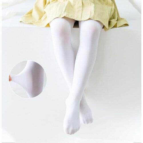 New solid color girls tights summer fashion breathable high elastic non-slip white dance tights for children kids pantyhose