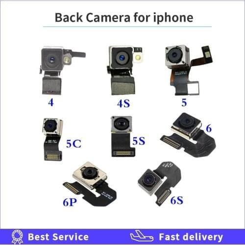 OEM 100% TEST WORKING Back Rear Camera With Flash Module Sensor Flex Cable For iPhone 4 4S 5 5G 6 6S 6 Plus Replacement Parts