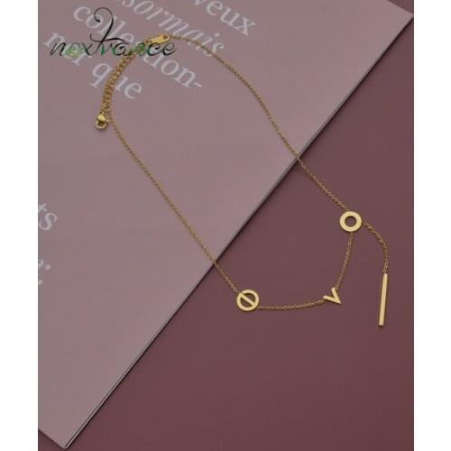 Nextvance Charm Stainless Steel Necklace Love Golden Silver Plated Women Girl Summer Holiday Romantic Gift Jewelry Wholesale