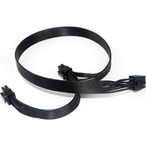 PCIe 8 Pin Male to Dual PCIe 2X 8 Pin (6+2) Male Power Adapter Cable for Seasonic Power Supply 25-Inch+9-Inch(63cm+23cm)