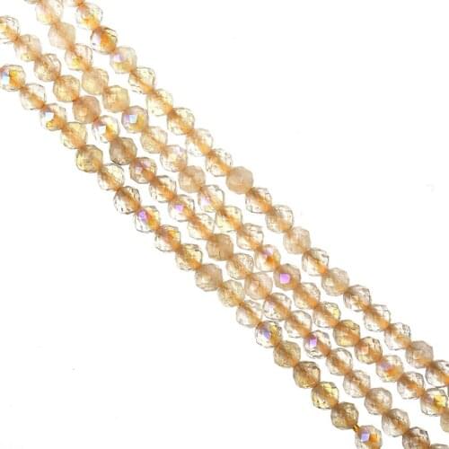 Transparent Faceted Light Yellow Crystal Beads 3mm-2mm Making For Handmade Diy Crystal Bracelets Loose Beads 15inch H563