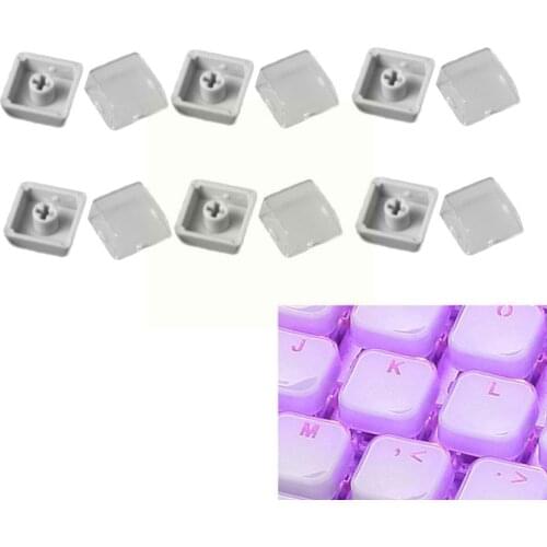 10 Sets Transparent Keycaps Gray Buttons Double-layer Switch Industrial Keyboard Removable Keycaps Keycaps Sticker Keycap