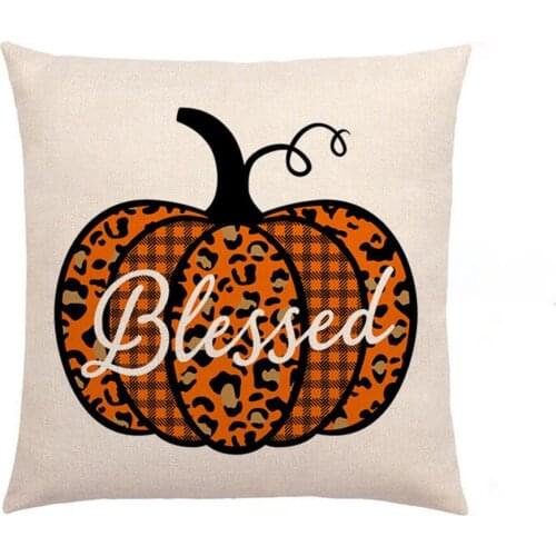 Pumpkin Cushion Soft 45×45cm Pillowcase Cotton Cover Thanksgiving Linen Material Washed Elegant Sofa Bedroom Home Decoration