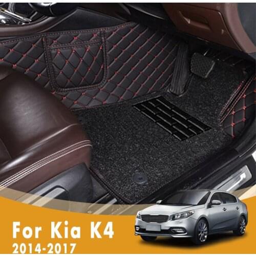 RHD Luxury Double Layer Wire Loop Car Floor Mats For Kia K4 2017 2016 2015 2014 Carpets Rugs Custom Auto Interior Accessories