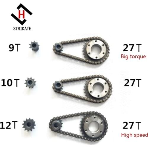 STRIKATE New 27 Gear Electric Diy Wheels DIY electric skateboard gear wheels kit 04C 2 points Chain wheel gear