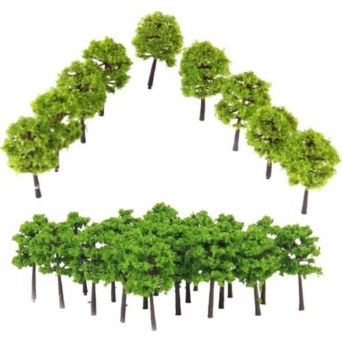MagiDeal 80x 1/250 N Scale Green Painted Tree Model Layout for Train Railway Park Garden Diorama Landcsape Building Parts