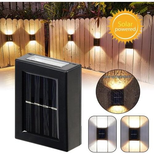 Waterproof LED Solar Outdoor Wall Light Rail LED Wall Lamp Path Stairs Garden Wall Decor Courtyards Decorative Lighting