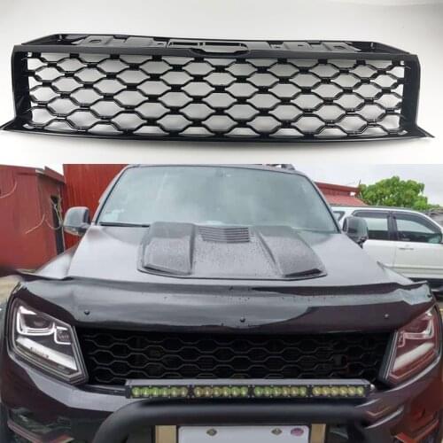FOR AMAROK VEHICLE GRILL PARTS 2015 2016 2017 2018 2019 ABS BLACK FRONT MESH MASK COVER ABS GRILLS GRILLE FIT