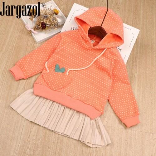Toddler Girl Winter Clothes Hoodie Dress with Candy Bag Fashion Thick Fleece Sweater Shirt Children Clothes Warm Clothes
