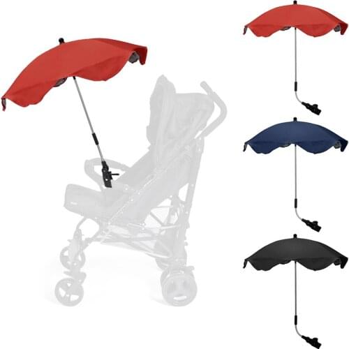 Sunshade Umbrella UV Rays Protection Parasol Rain Canopy Cover Clamp-On Shade Umbrella for Baby Stroller
