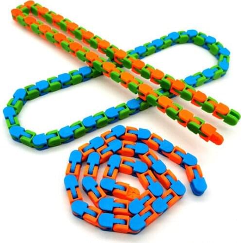 1pc Colorful Puzzle Sensory Tracks Snap And Click Fidget Toys Kids Fidget Toys Stress Relief Rotate And Shape 24bit Wacky