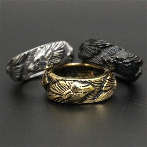 1pc Newest Golden Silver Black Color Wolf Ring 316L Stainless Steel Cool Fashion Punk Animal Ring