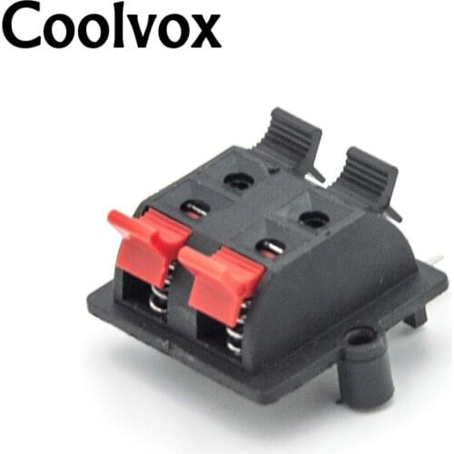 Coolvox Row 4 Position Cable Square Speaker clip Push Type Speaker Terminals Audio Terminal Double Spring Clip Jack Plug Socket