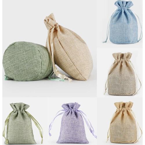 5 Styles Handmade Drawstring Cotton Linen Storage Bag Tea/Candy/Key/Jewelry Organizer Makeup Cosmetic Coins Mini Cloth Bag