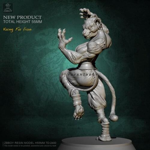 55MM Resin model kits Wugong Lion model self-assembled TD-2400