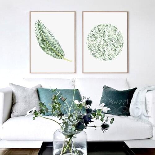 Watercolor Tropical Leaf Canvas Art Print Poster, Wall Pictures for Home Decoration, Giclee Wall Decor CM011-2&5